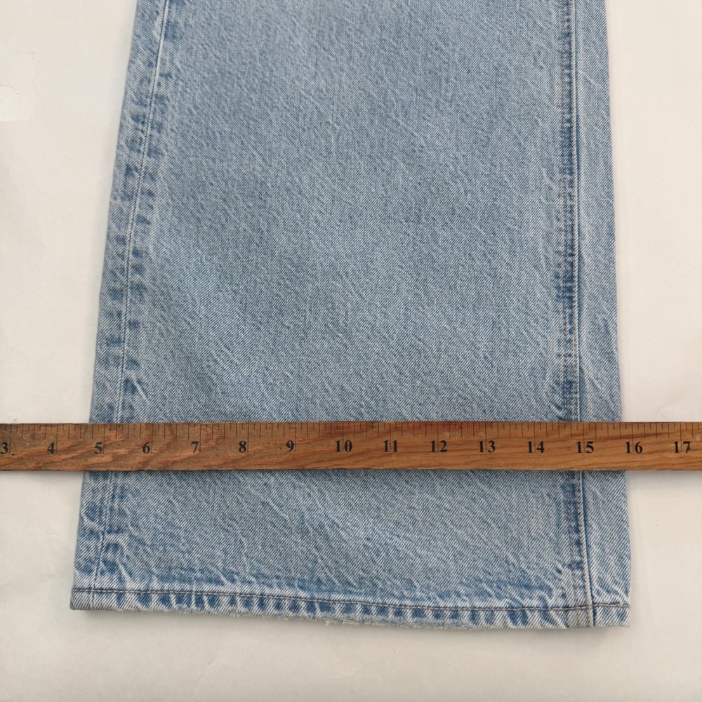 American Eagle Low Rise Baggy Wide Leg Light Wash Jeans Womens 8 Stretch 31‎ - Picture 8 of 9
